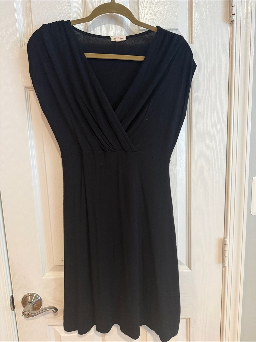 Pink Lotus, Classic Black V-Neck Women's Dress Size XS